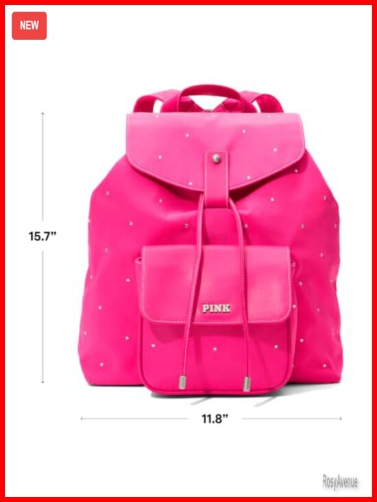 Nylon Drawstring Flap Backpack with Pockets, Adjustable Straps main image 4